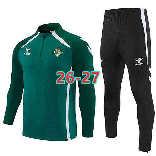 26-27 Real Betis Long Sleeve Tracksuit S-2XL