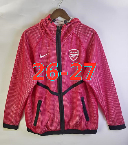 26-27 Arsenal Double Mesh Hoodie Entrance Uniform S-3XL