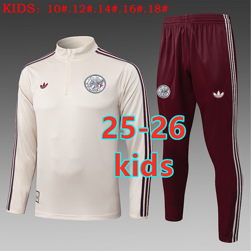 25-26 Ajax Kids Long Sleeve Tracksuit 10- 18