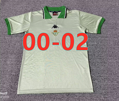 00-02 Real Betis Away Retro Fans Version Jersey S-2XL