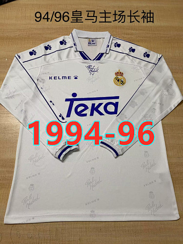 94-96 Real Madrid Home Retro Long Jersey S-2XL