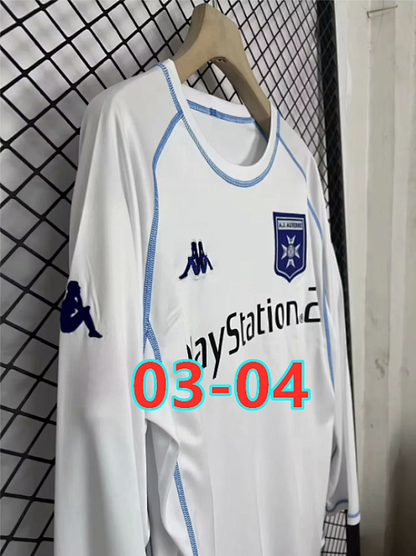 03-04 Auxerre Home Retro Long Sleeve Jersey S-2XL