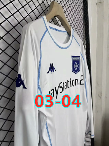 03-04 Auxerre Home Retro Long Sleeve Jersey S-2XL