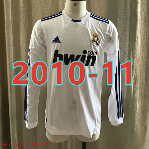 Real Madrid Retro TopThai Quality Home Jersey Long Sleeve S-2XL