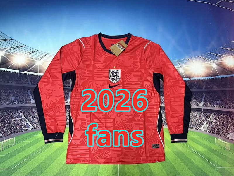 England Away Fans Long Sleeve Jersey S-4XL
