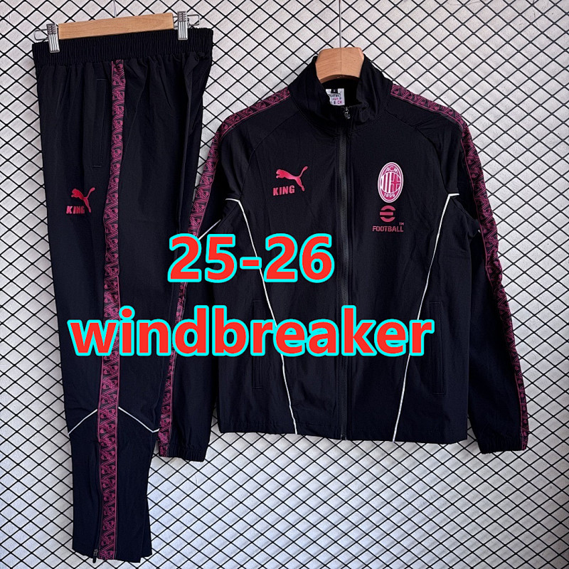 25-26 AC Milan Windbreaker Kit S-2XL AC