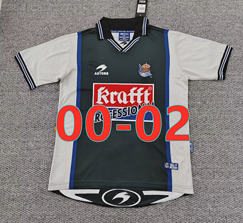 00-02 Real Sociedad Away Retro Fans Version Jersey S-2XL