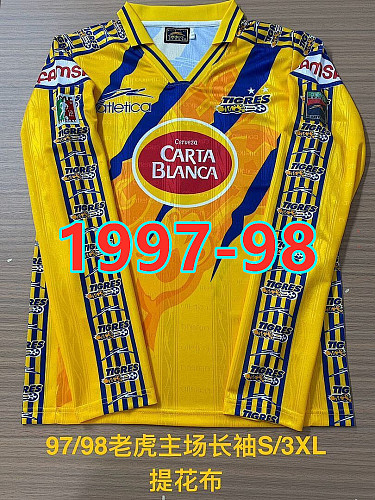 Tigres Uanl Home Retro Long Sleeve Jersey S-3XL