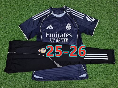 25-26 Real Madrid Away Player Short Sleeve+pants Kit S-2XL