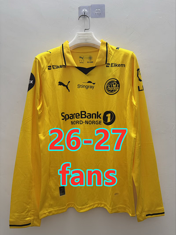 26-27 Bodø Glimt Home Fans Long Sleeve Jersey S-4XL