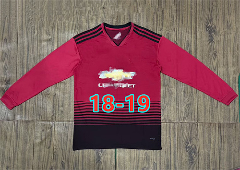 18-19 Manchester United Home Retro Fans Version Long Jersey S-2XL