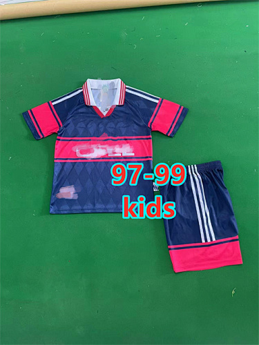 97-99 Bayern Home Retro Kids Jersey+shorts Kit 16 -28