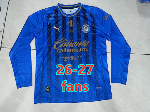 26-27 Chivas Third Fans Long Sleeve Jersey S-4XL