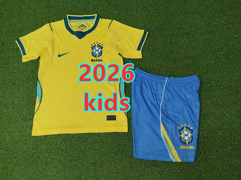 Brazil Kids Home Player Jersey+shorts 16 -28