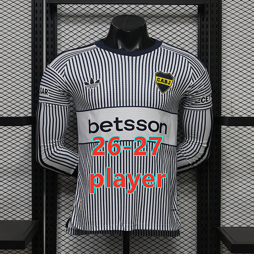 26-27 Boca Juniors Away Player Long Sleeve Jersey S-4XL