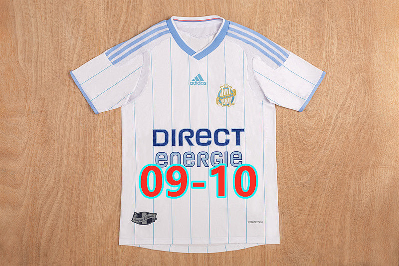09-10 Marseille Home Retro Jersey S-2XL