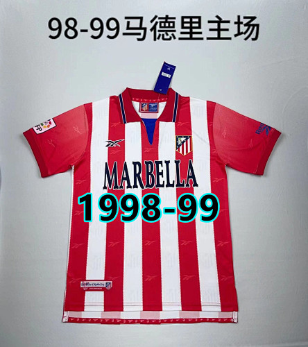 98-99 Atletico Madrid Home Retro Jersey S-2XL