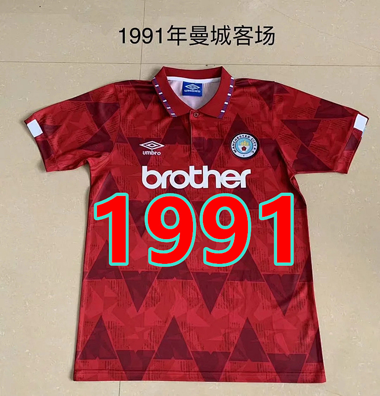 Manchester City Retro TopThai Quality Away Jersey S-2XL
