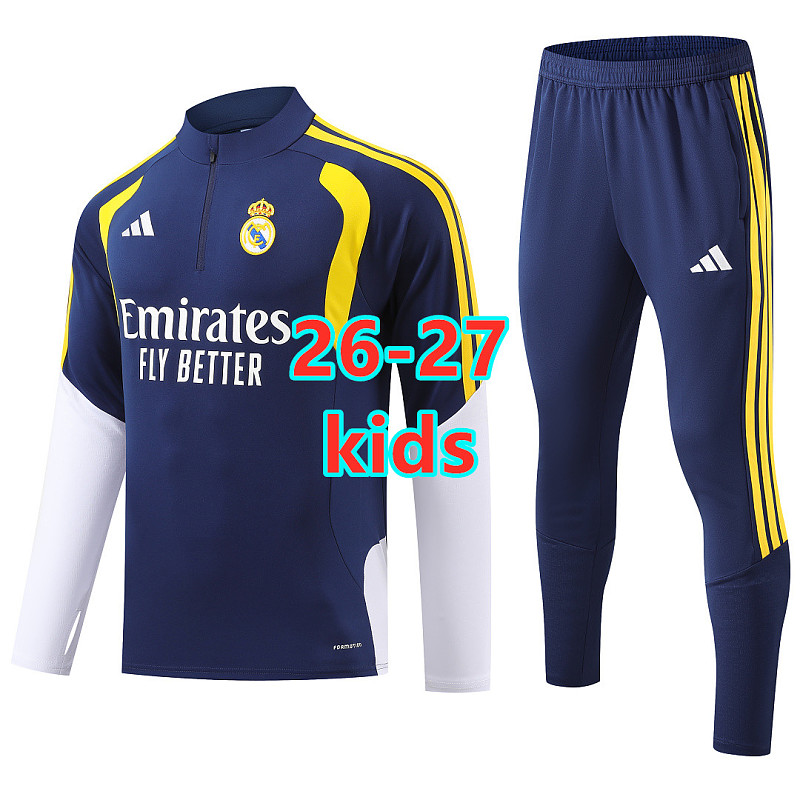 26-27 Real Madrid Kids Long Sleeve Tracksuit 10 -18