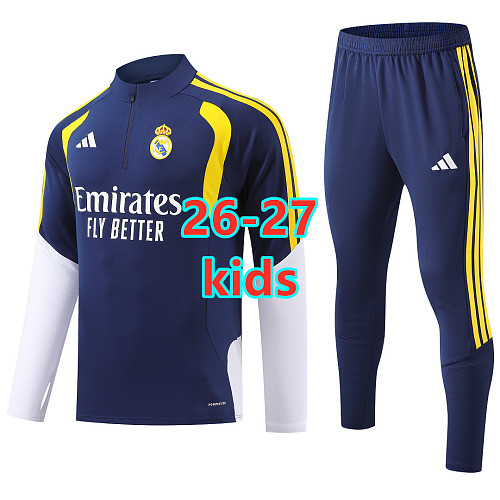 26-27 Real Madrid Kids Long Sleeve Tracksuit 10 -18