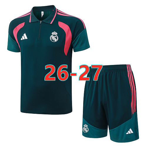 26-27 Real Madrid Polo Short Sleeve Tracksuit S-2XL Polo