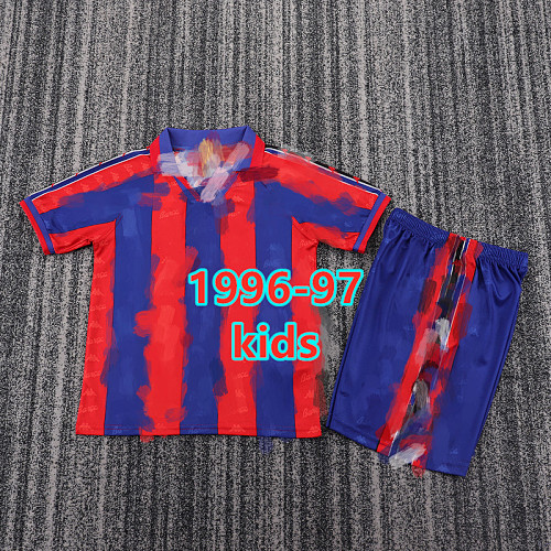 96-97 Barcelona Home Retro Kids Jersey+shorts Kit 16 -28