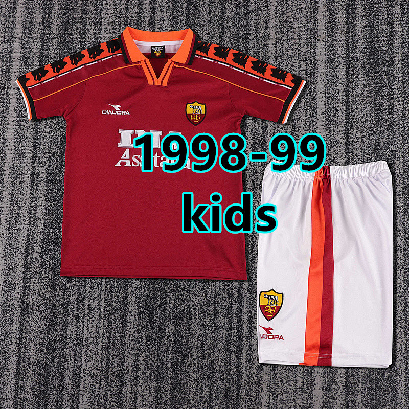 Roma Home Kids Retro Jersey+shorts Kit 16 -28