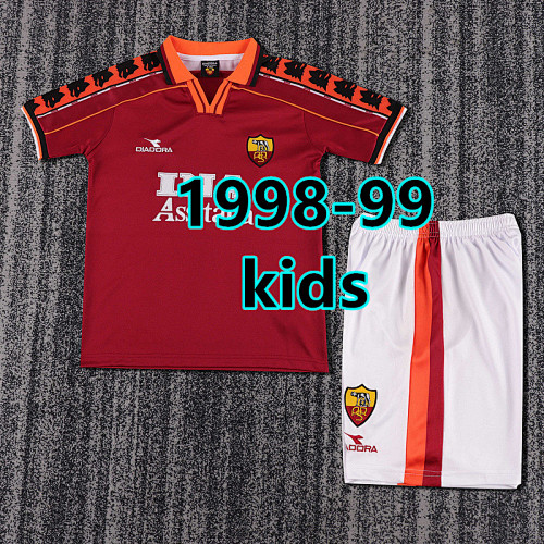 Roma Home Kids Retro Jersey+shorts Kit 16 -28