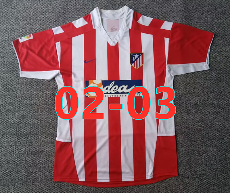 02-03 Atletico Madrid Home Retro Fans Version Jersey S-2XL