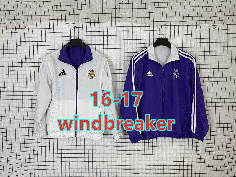 16-17 Real Madrid Retro Reversible Windbreaker S-3XL