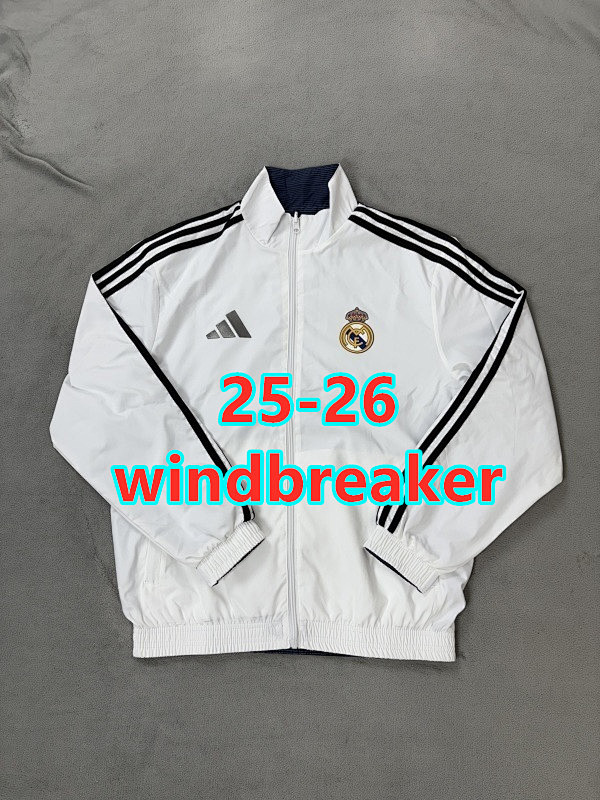 25-26 Real Madrid Reversible Windbreaker S-3XL