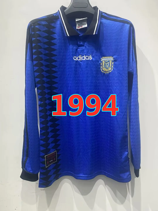 Argentina Home Retro Long Sleeve Jersey S-4XL