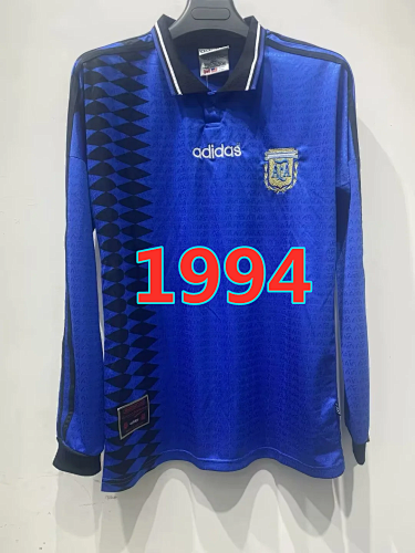 Argentina Home Retro Long Sleeve Jersey S-4XL