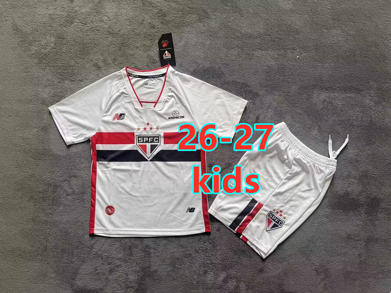 26-27 Sao Paulo Home Kids Jersey+shorts Kit 16 -28
