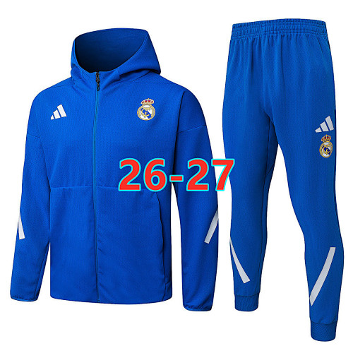 26-27 Real Madrid Long Zipper Hoodie Jacket S-2XL