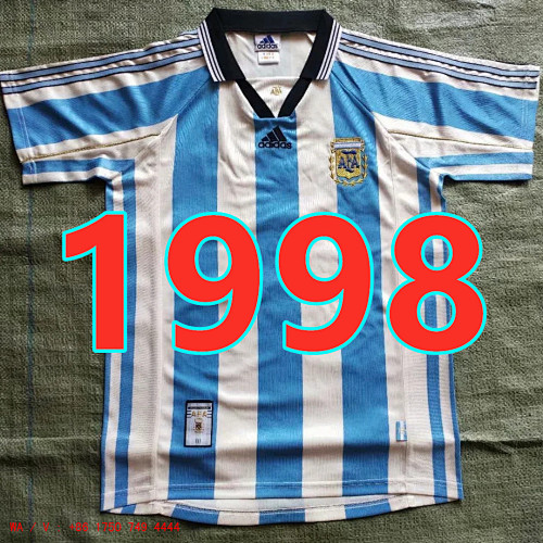 Argentina Retro TopThai Quality Home Jersey S-2XL