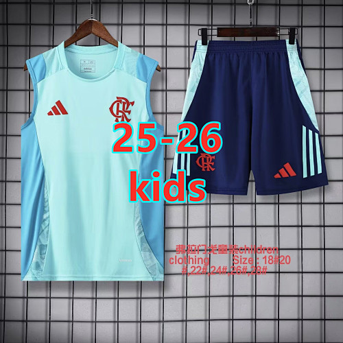 25-26 Flamengo Kids Short Sleeve Vest Tracksuit 18 -28