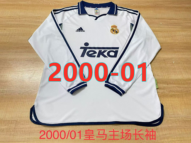 Real Madrid Home Fans Version Retro Long Sleeve Jersey S-2XL