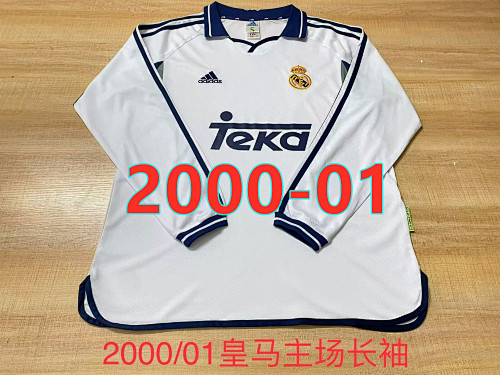 Real Madrid Home Fans Version Retro Long Sleeve Jersey S-2XL