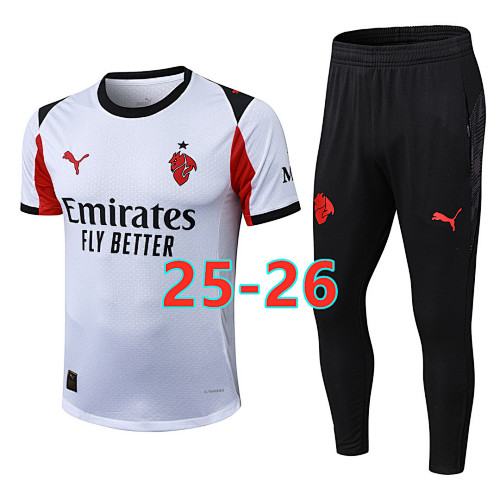 25-26 AC Milan Away Player Short Sleeve+pants Kit S-2XL AC