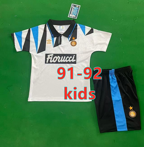 91-92 Inter Milan Away Retro Kids Jersey+shorts 16 -28
