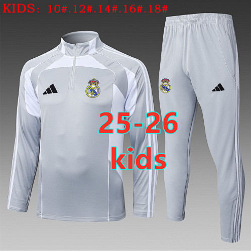 25-26 Real Madrid Kids Long Sleeve Tracksuit 10 -18