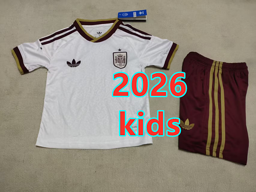Spain Away Kids Jersey+shorts 8 Teams Kit 16 -28 8