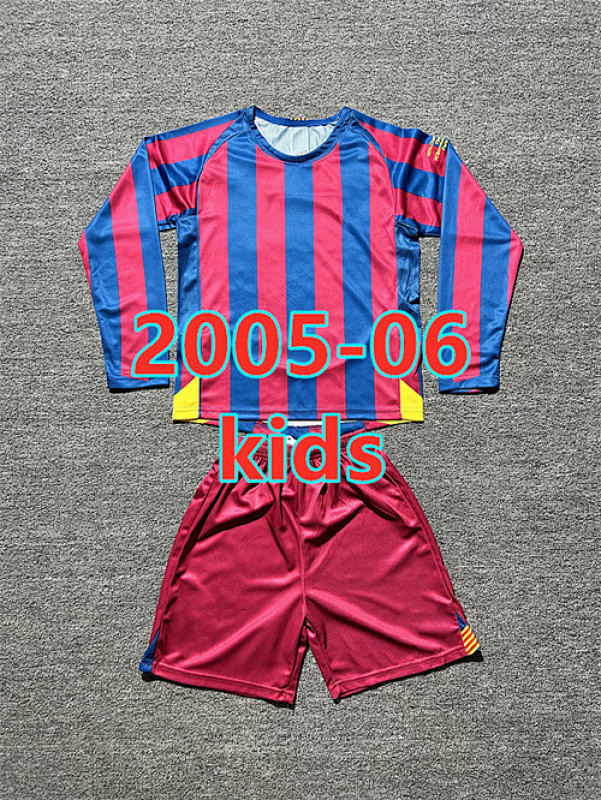 05-06 Barcelona Home Kids Retro Long+shorts Kit 16 -28