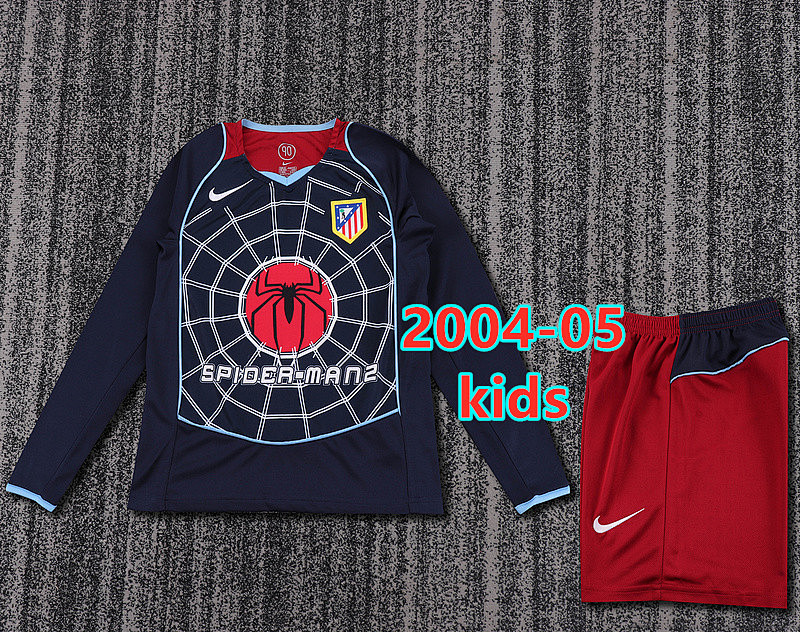 Atletico Madrid Away Kids Retro Long+shorts Kit 16 -28