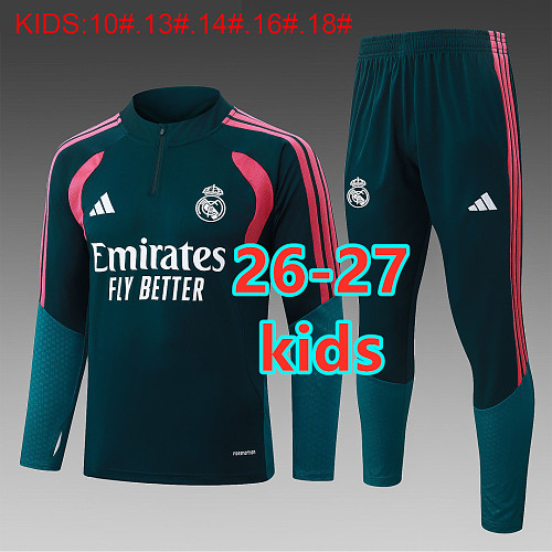26-27 Real Madrid Kids Long Sleeve Tracksuit 10 -18