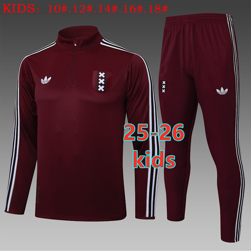 25-26 Ajax Kids Retro Long Sleeve Tracksuit 10- 18