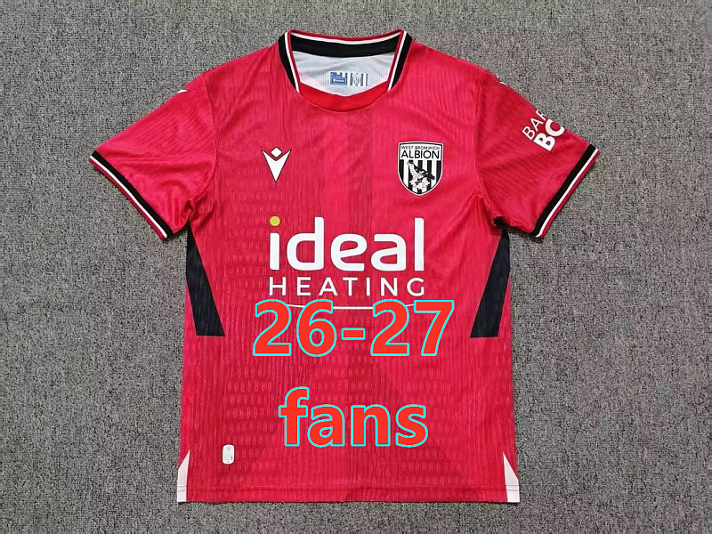 26-27 West Bromwich Away Fans Version Jersey S-4XL