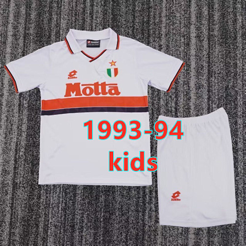 AC Milan Away Retro Kids Jersey+shorts Kit 16 -28 AC