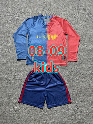 08-09 Barcelona Home Kids Retro Long+shorts Kit 16 -28